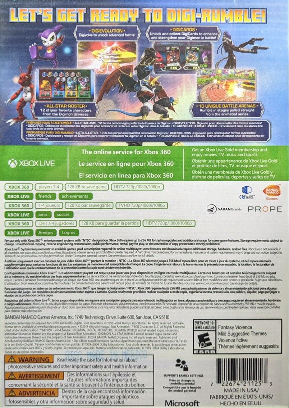 
Digimon: All-Star Rumble | Xbox 360 | back cover 1