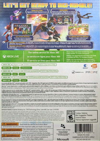 
Digimon: All-Star Rumble | Xbox 360 | back cover 1