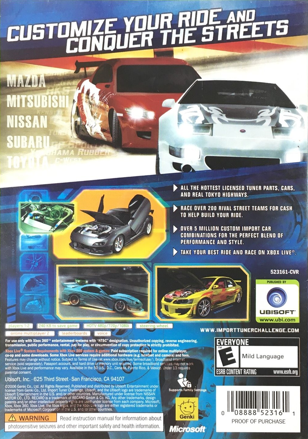 Import Tuner Challenge | Xbox 360 | back cover 1
