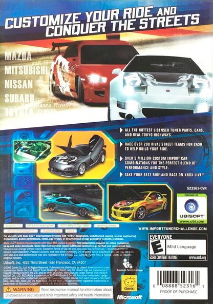 
Import Tuner Challenge | Xbox 360 | back cover 1