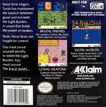 
Turok: Rage Wars | Game Boy Color | back cover 1