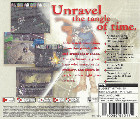 Time Stalkers | Dreamcast | back cover 1 | region=North America | launchbox-219f6d4ac4c9 | source=LaunchBox