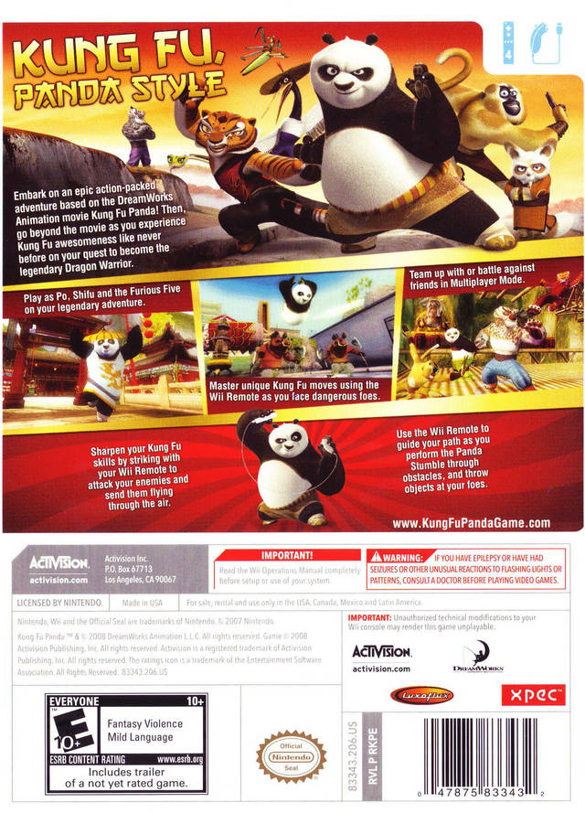 Kung Fu Panda | Wii | back cover 1