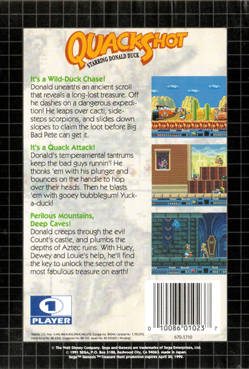 
QuackShot starring Donald Duck | Genesis | back cover 1