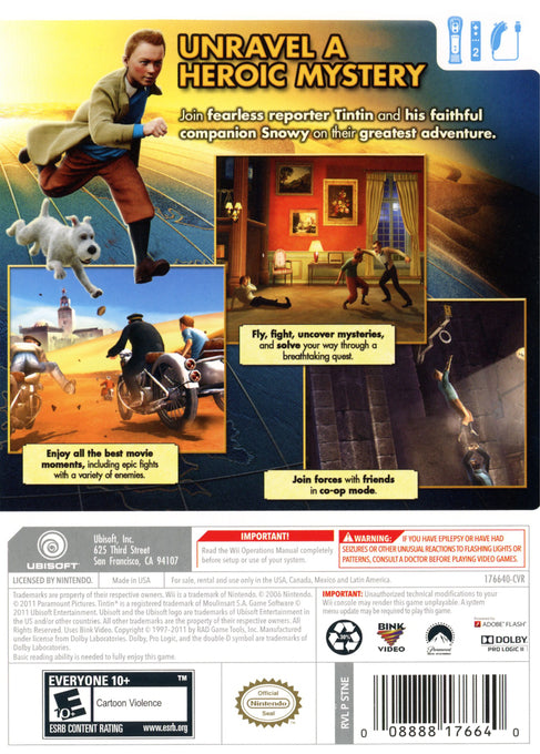 
The Adventures of Tintin: The Game | Wii | back cover 1