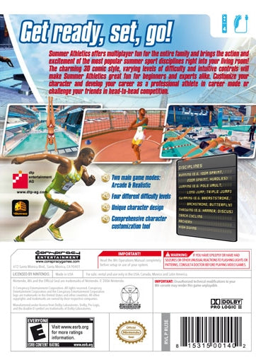 
Summer Athletics: The Ultimate Challenge | Wii | back cover 1
