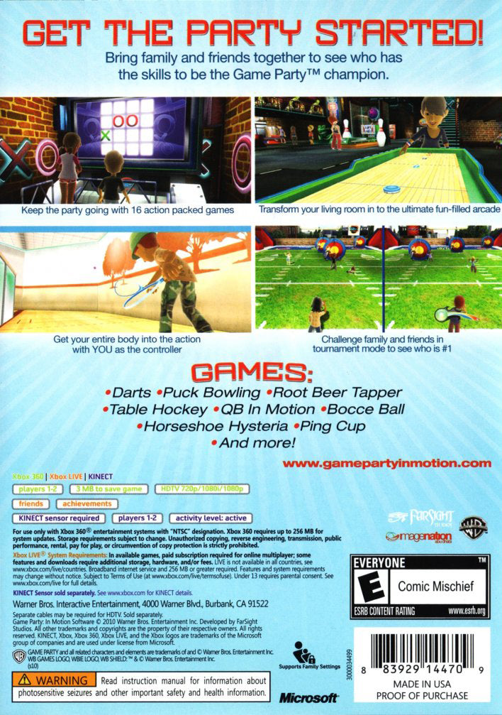
Game Party: In Motion | Xbox 360 | back cover 1 | Region: North America | Source: LaunchBox