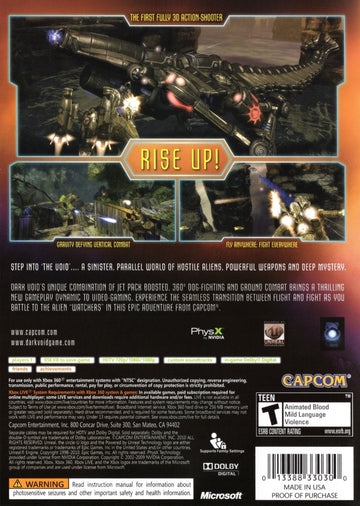 
Dark Void | Xbox 360 | back cover 1 | Region: North America | Source: LaunchBox