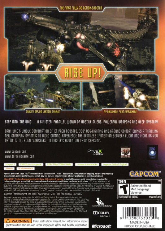 
Dark Void | Xbox 360 | back cover 1 | Region: North America | Source: LaunchBox
