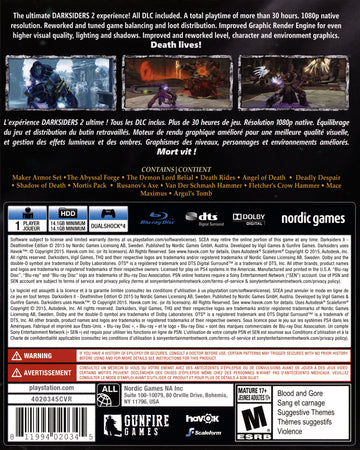 
Darksiders II: Deathinitive Edition | PlayStation 4 | back cover 1 | Region: North America | Source: LaunchBox
