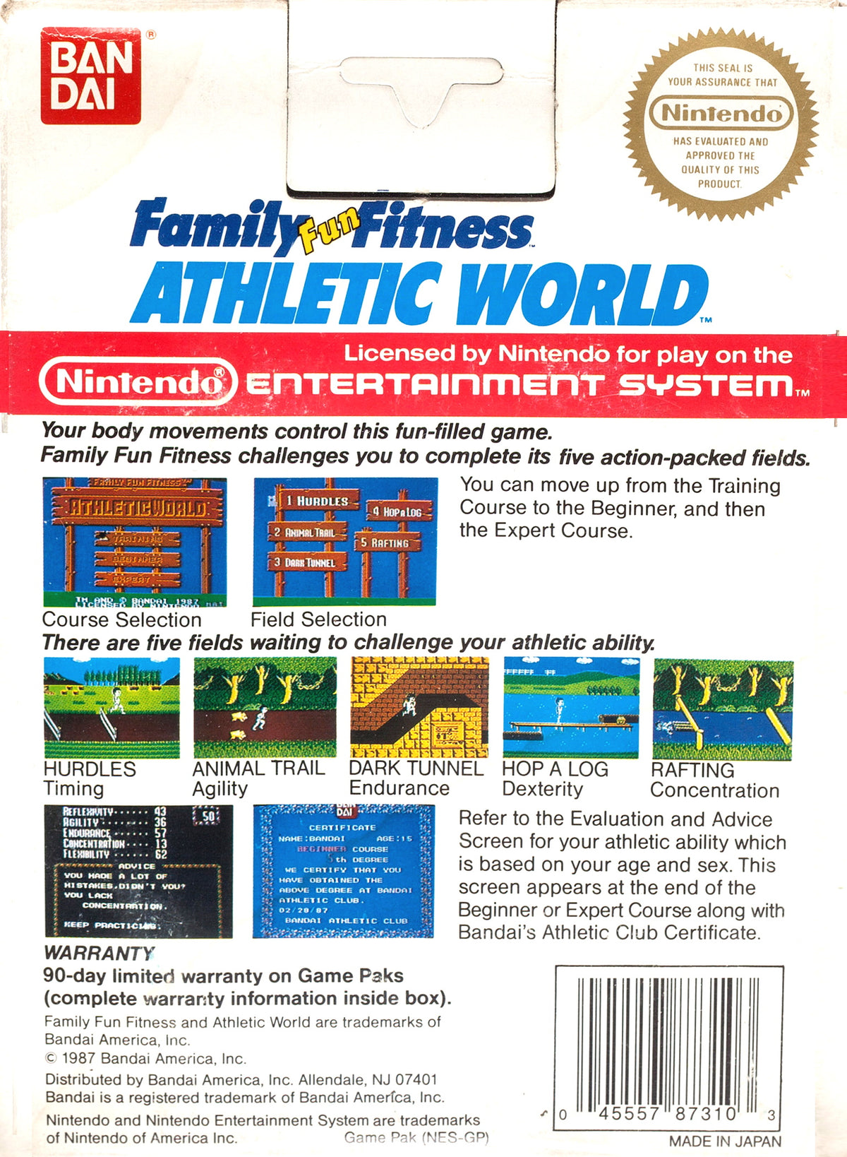 
Athletic World | NES | back cover 1