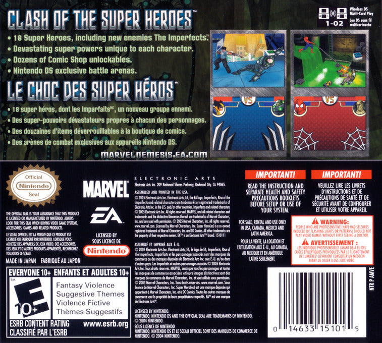 
Marvel Nemesis: Rise of the Imperfects | Nintendo DS | back cover 1