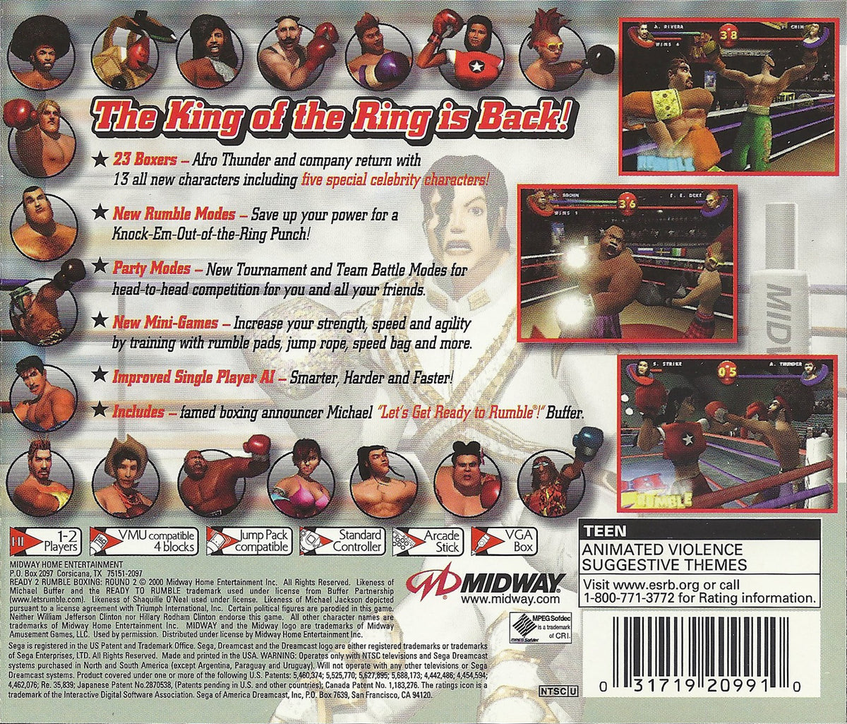 Ready 2 Rumble Boxing: Round 2 | Dreamcast | back cover 1 | region=North America | launchbox-4490ca7c3256 | source=LaunchBox