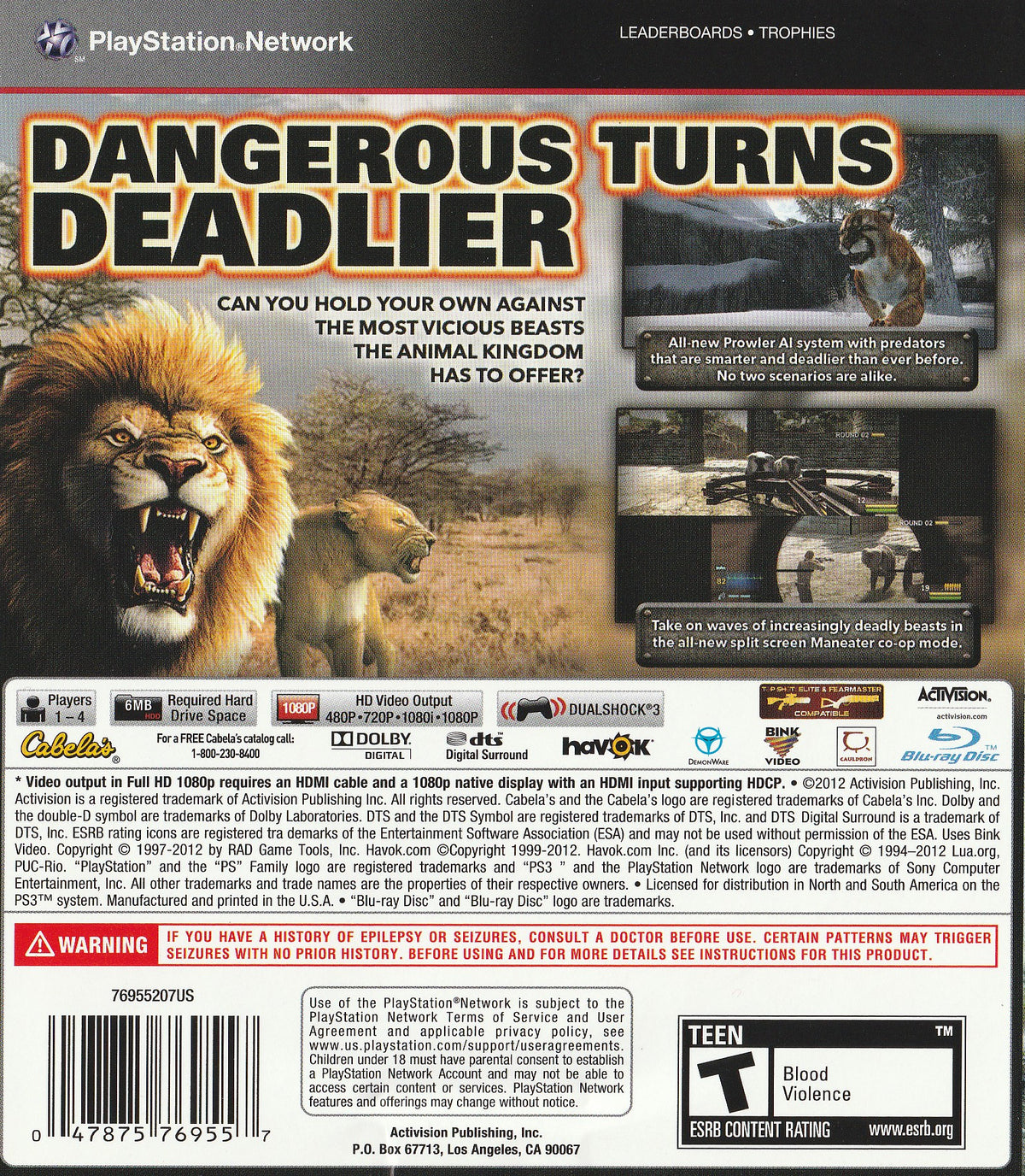 
Cabela's Dangerous Hunts 2013 | PlayStation 3 | back cover 1