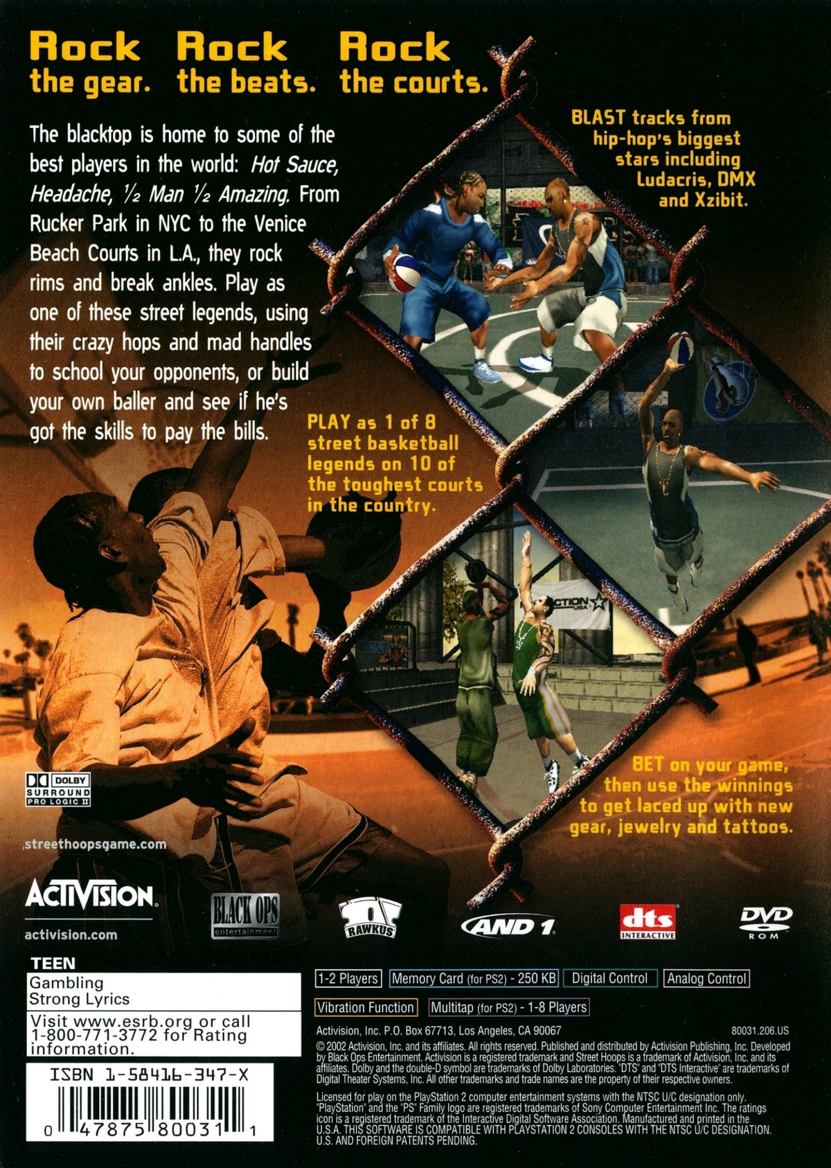 
Street Hoops | PlayStation 2 | back cover 1
