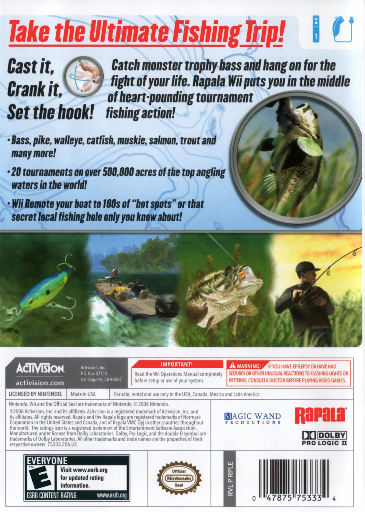 
Rapala: Tournament Fishing | Wii | back cover 1