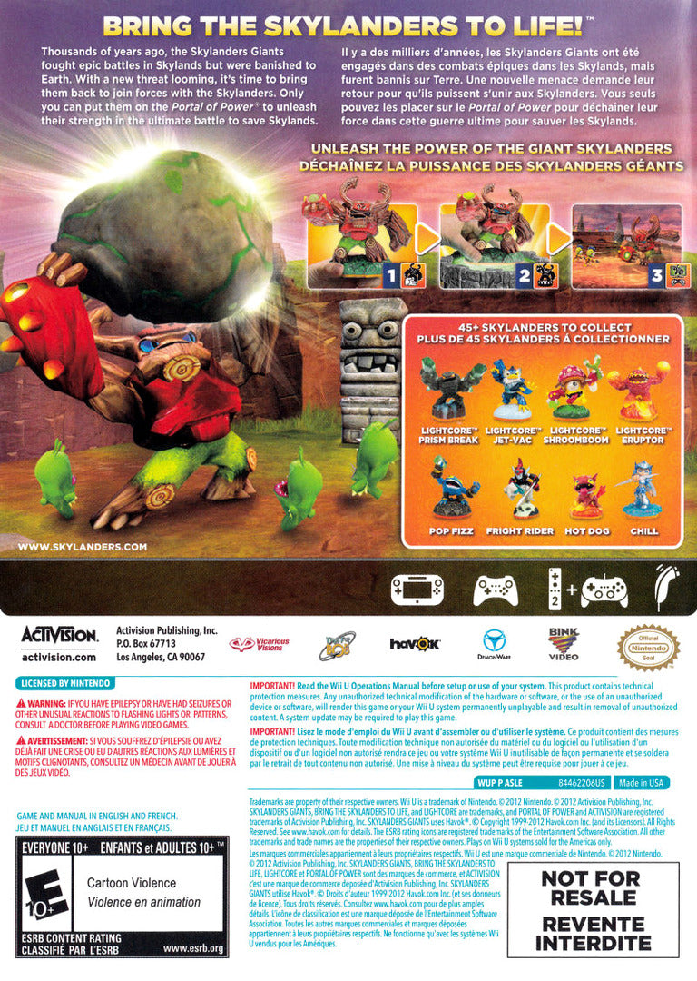 
Skylanders Giants | Wii | back cover 1