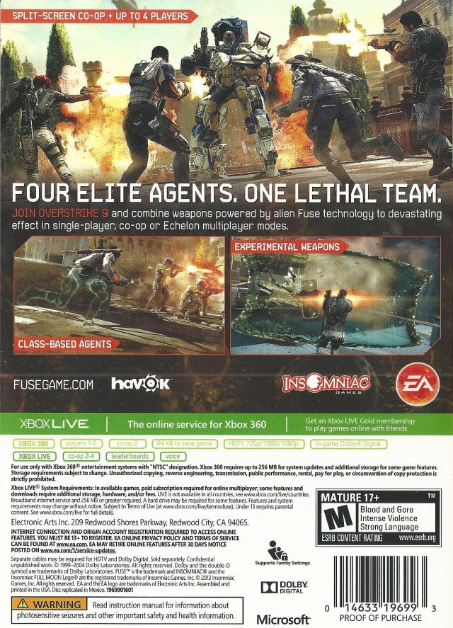 
Fuse | Xbox 360 | back cover 1 | Region: North America | Source: LaunchBox