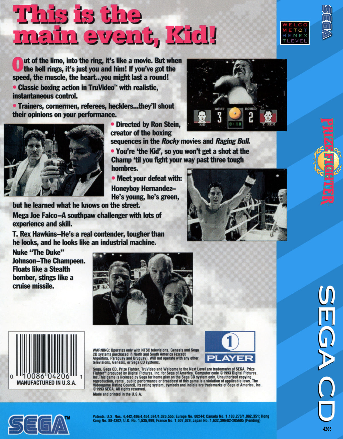 
Prize Fighter | SEGA CD | back cover 1