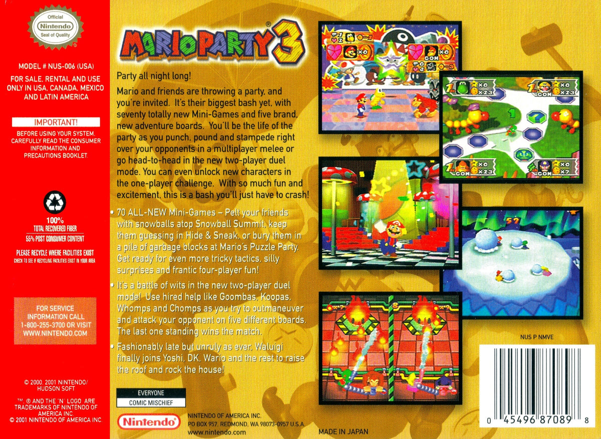 
Mario Party 3 | Nintendo 64 | back cover 1