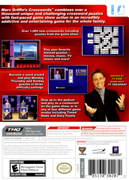 
Merv Griffin's Crosswords | Wii | back cover 1