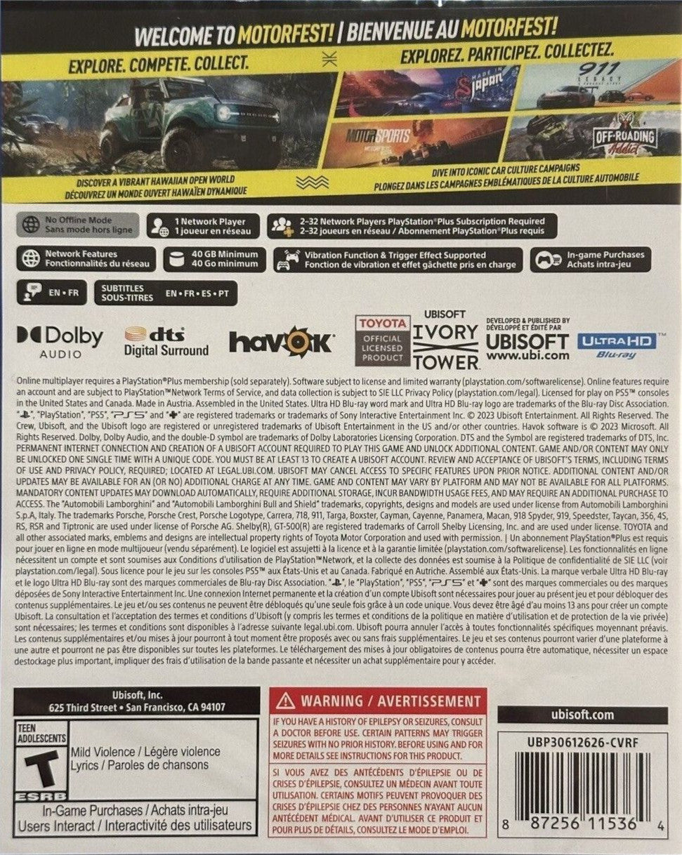 
The Crew: Motorfest | PlayStation 5 | back cover 1