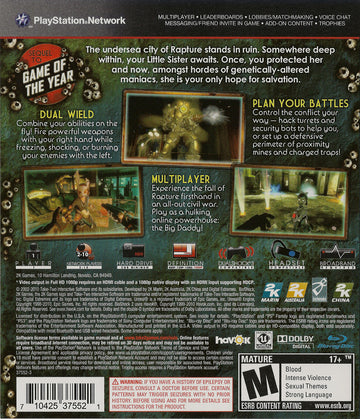 
BioShock 2 | PlayStation 3 | back cover 1 | Region: North America | Source: LaunchBox