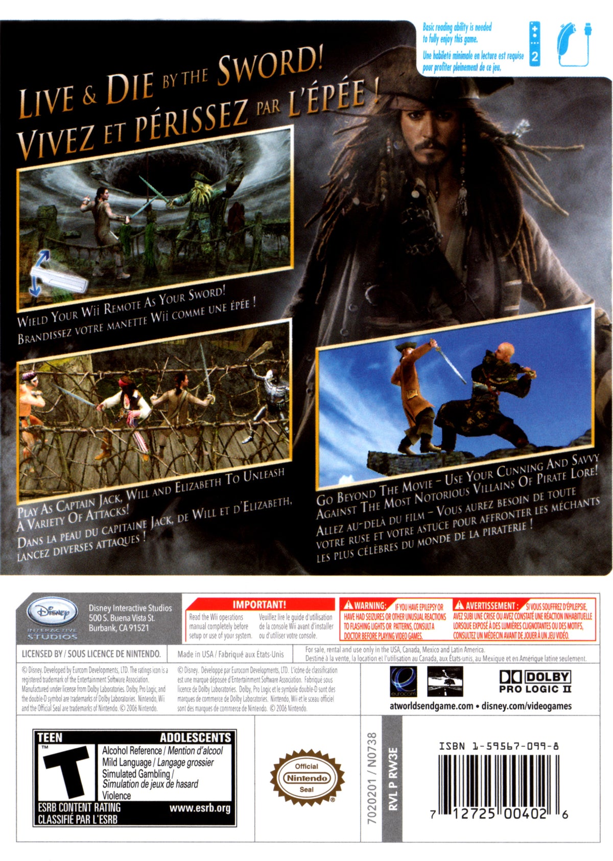 Pirates of the Caribbean: At World's End | Wii | back cover 1