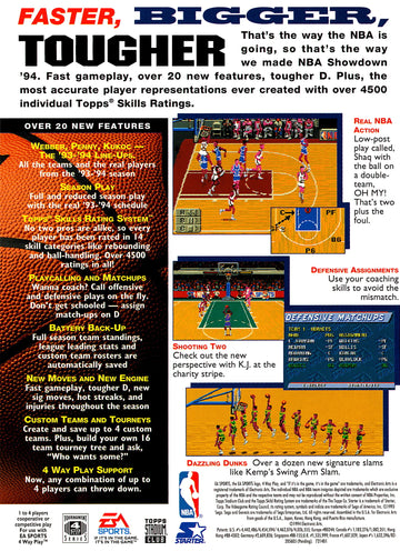 
NBA Showdown '94 | Genesis | back cover 1