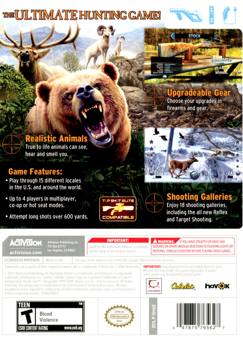 
Cabela's Big Game Hunter 2012 | Wii | back cover 1
