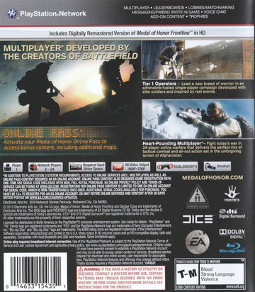 
Medal of Honor | PlayStation 3 | back cover 1