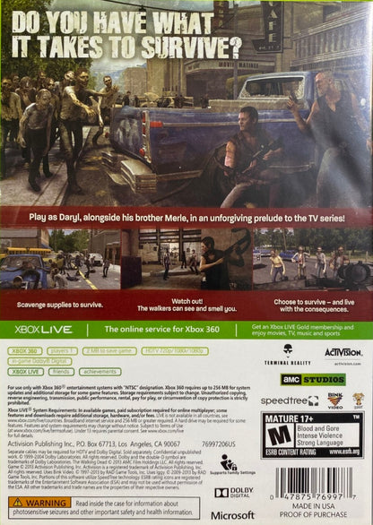 
The Walking Dead: Survival Instinct | Xbox 360 | back cover 1