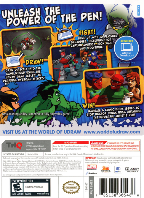 
Marvel Super Hero Squad: Comic Combat | Wii | back cover 1