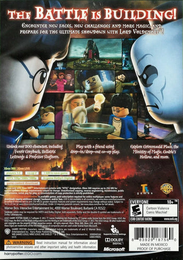 
LEGO Harry Potter: Years 5-7 | Xbox 360 | back cover 1 | Region: North America | Source: LaunchBox