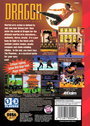 
Dragon: The Bruce Lee Story | Genesis | back cover 1