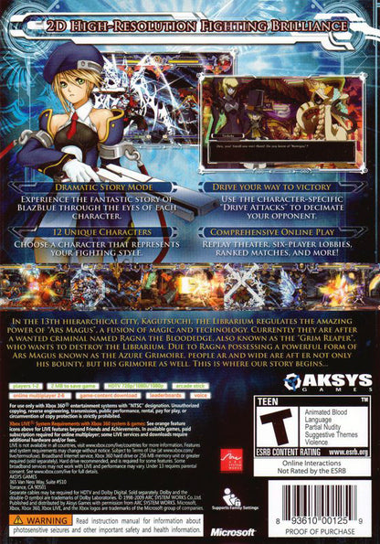 
BlazBlue: Calamity Trigger | Xbox 360 | back cover 1 | Region: North America | Source: LaunchBox