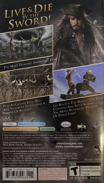 
Disney Pirates of the Caribbean: At World's End | PSP | back cover 1