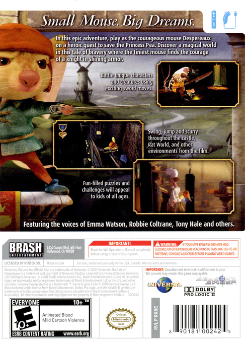 
The Tale of Despereaux | Wii | back cover 1