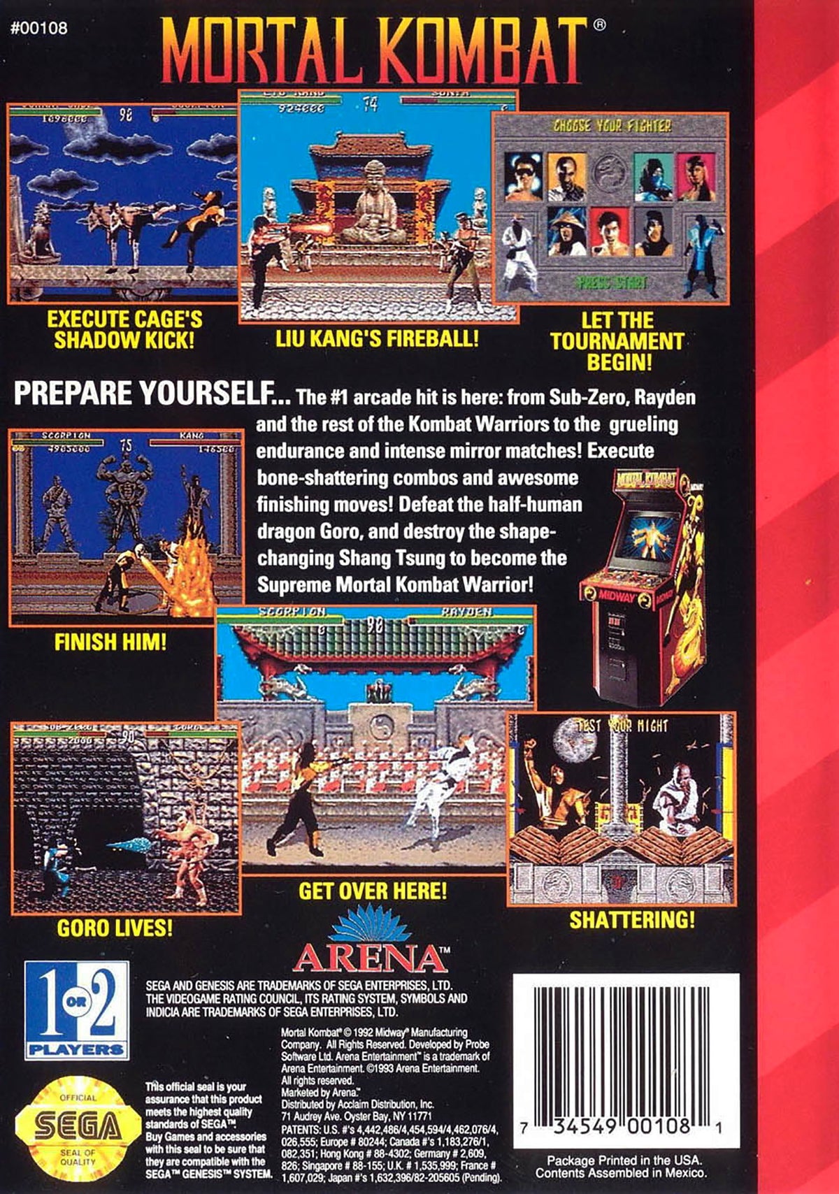 
Mortal Kombat | Genesis | back cover 1