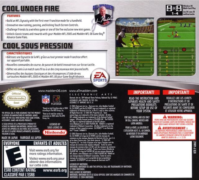 Madden NFL 06 | Nintendo DS | back cover 1