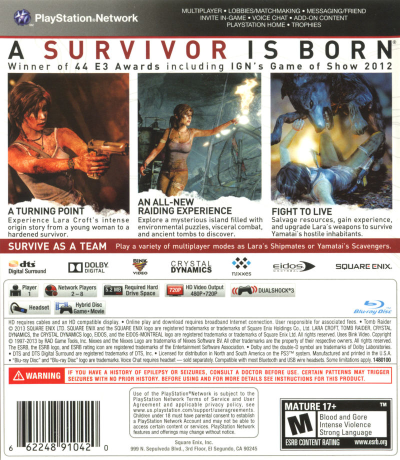 
Tomb Raider | PlayStation 3 | back cover 1