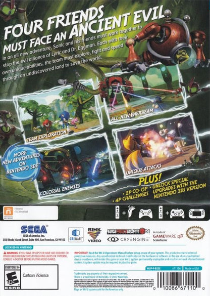
Sonic Boom: Rise of Lyric | Wii U | back cover 1