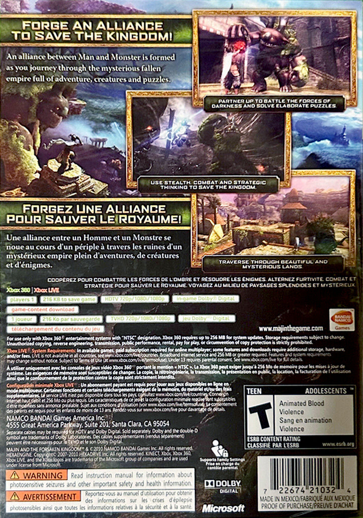 
Majin and the Forsaken Kingdom | Xbox 360 | back cover 1