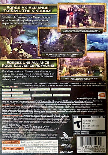 
Majin and the Forsaken Kingdom | Xbox 360 | back cover 1