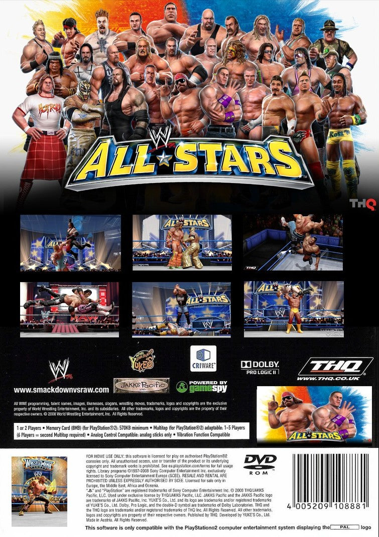 WWE All Stars | PlayStation 2 | back cover 1 | Region: North America | Source: LaunchBox