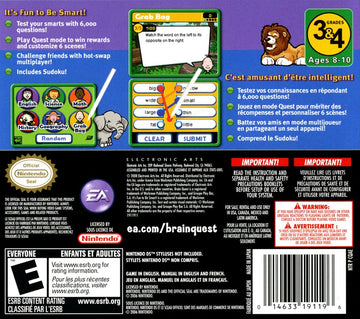 
Brain Quest: Grades 3 & 4 | Nintendo DS | back cover 1