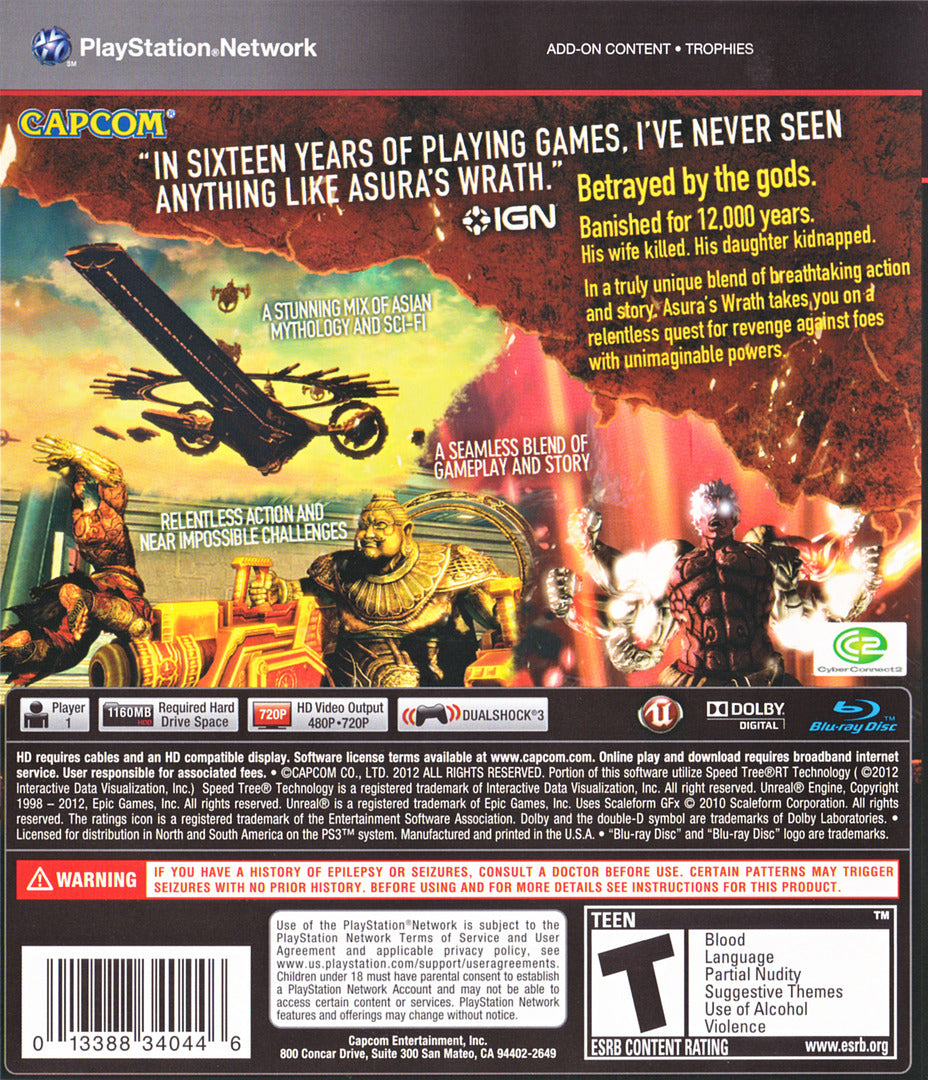 
Asura's Wrath | PlayStation 3 | back cover 1