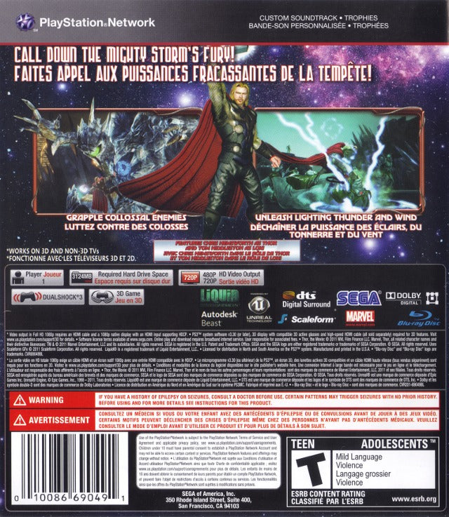 Thor: God of Thunder | PlayStation 3 | back cover 1