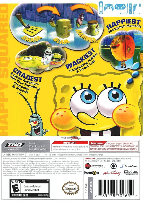 
SpongeBob's Truth or Square | Wii | back cover 1