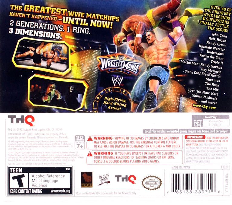 
WWE All Stars | Nintendo 3DS | back cover 1 | Region: North America | Source: LaunchBox